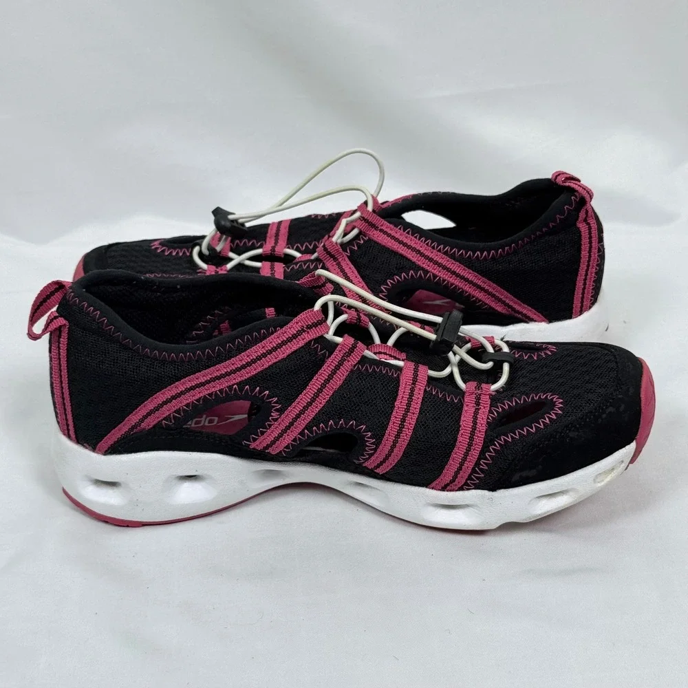 Speedo Womens Water Shoes Size 8 Black Pink Swim Hiking Quick Lace - Picture 7 of 11
